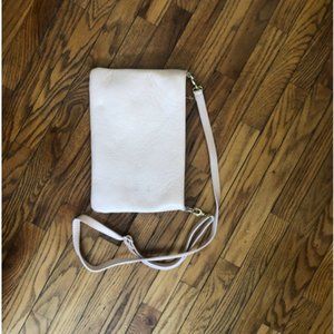 Italian Made Blush Leather Crossbody